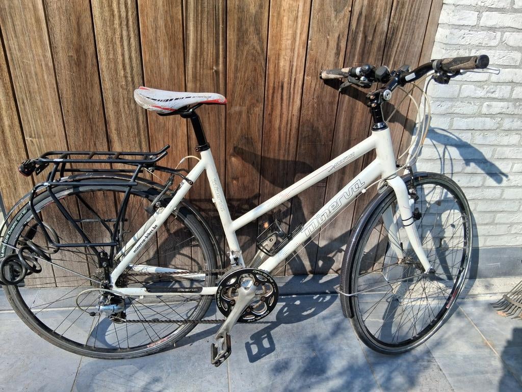 Koersfiets Minerva - sportfiets met recht stuur - Shimano, Enlèvement, Utilisé, Autres marques
