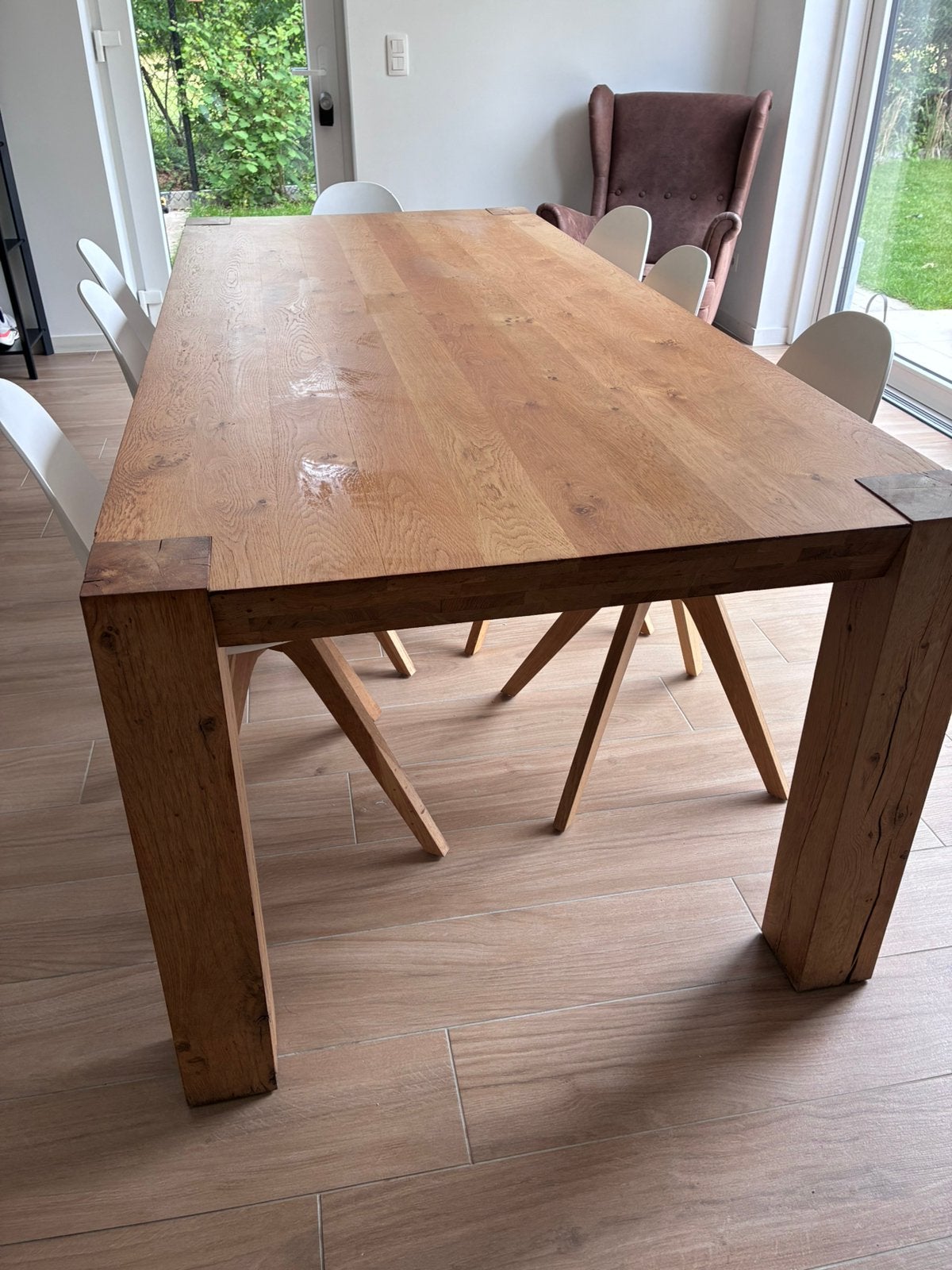 Massief eiken eettafel, Ophalen, Zo goed als nieuw