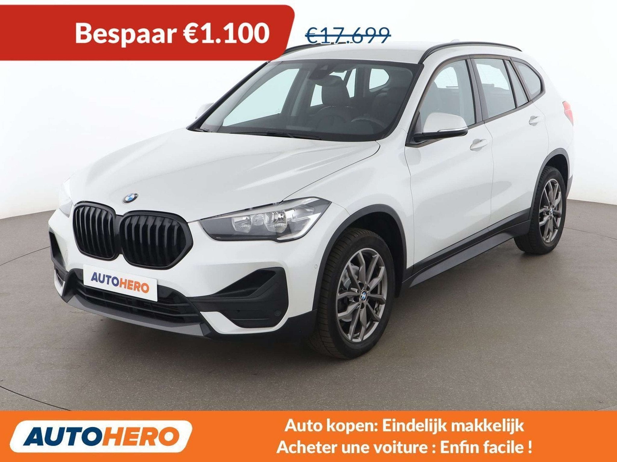 BMW X1 sDrive 16d Lounge (bj 2021), Auto's, Gebruikt, 116 pk, Wit, Leder