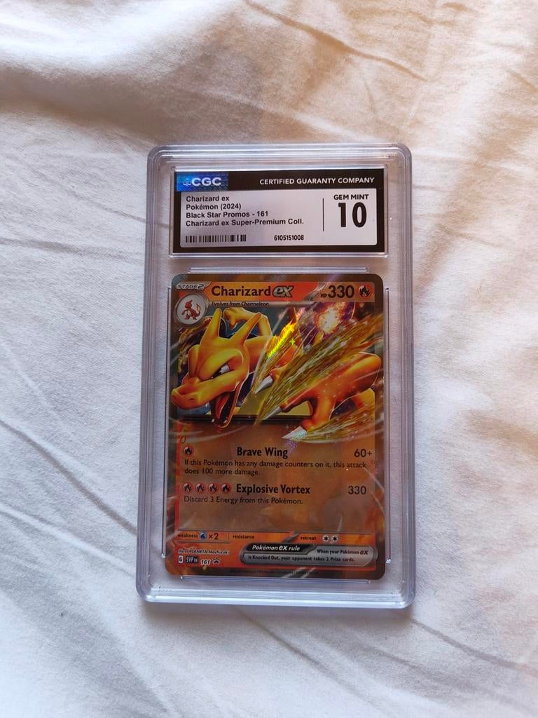 Pokémon TCG: Charizard Ex, Black Star Promo 161, CGC 10, Ophalen of Verzenden, Nieuw, Losse kaart