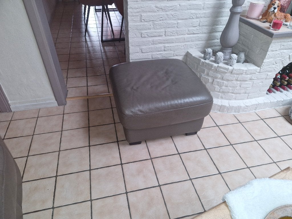 3 zit en een poef, Huis en Inrichting, Zetels | Complete zithoeken, Ophalen, Gebruikt, Leer