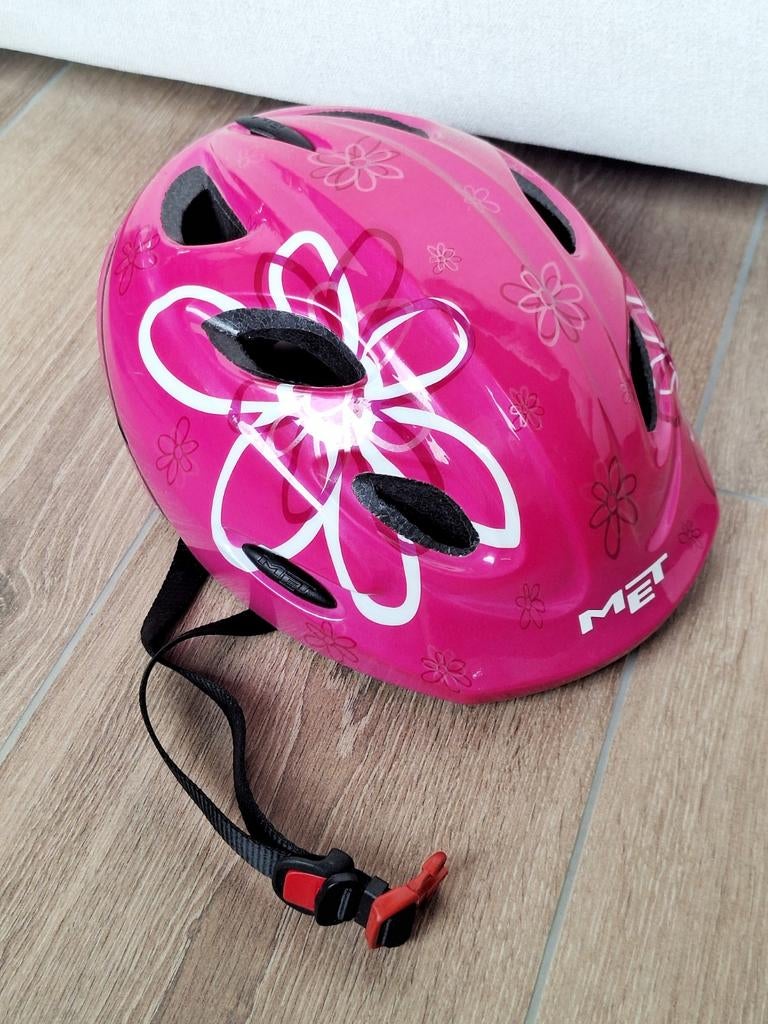 Casque vélo MET enfant fille 52-57, Vélos & Vélomoteurs, S, Enlèvement ou Envoi, MET, Utilisé