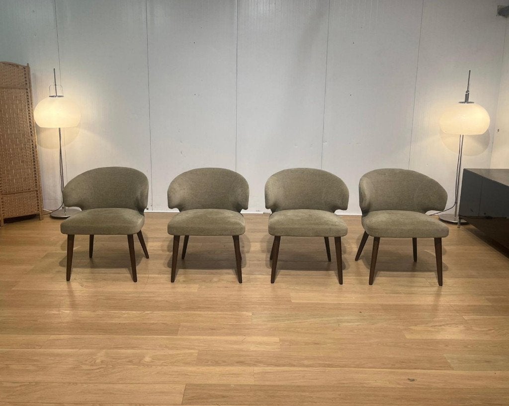 NIEUWSTAAT Minotti Dining Chairs Beige/Taupe Set 4, Overige kleuren, Ophalen of Verzenden, Zo goed als nieuw, Vier