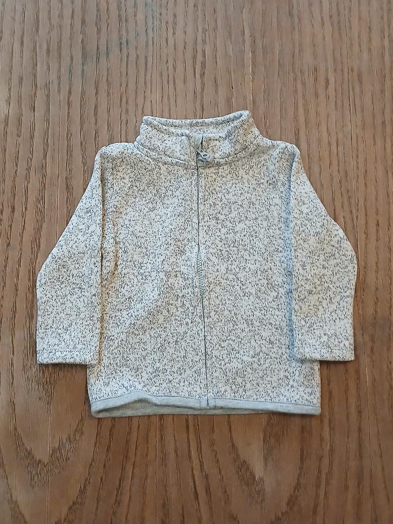 C&A Baby Club Gebreid Fleece Vest Grijs - Maat 68, C&A, Ophalen of Verzenden, Zo goed als nieuw, Truitje of Vestje
