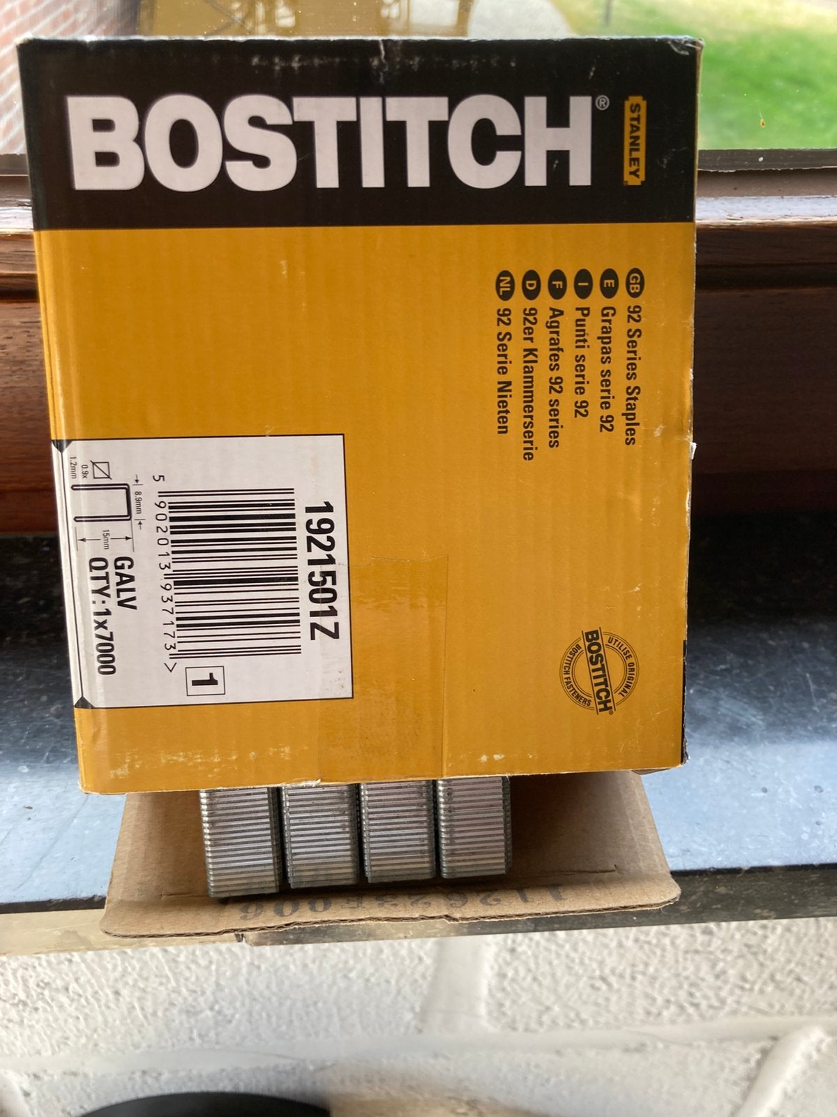 Bostitch nieten. 15 mm lang en 8,9 mm Breed en 1,2 mm dik, Ophalen, Nieuw, Minder dan 50 mm, Overige typen