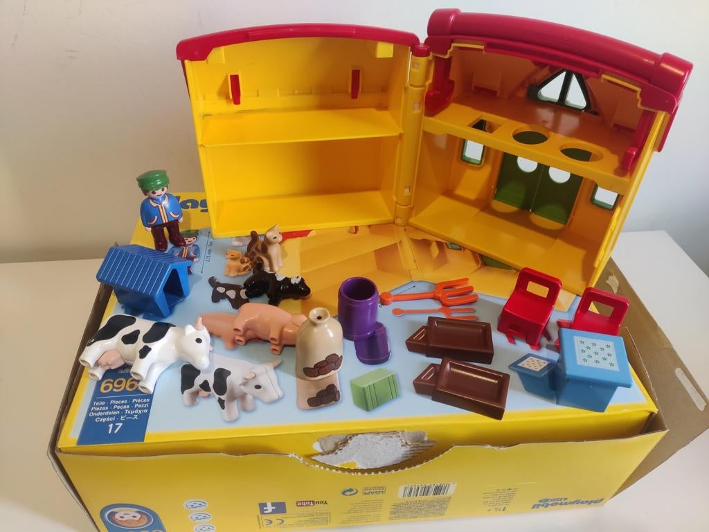 Playmobil 6962 Meeneemboerderij Dieren - zo goed als nieuw, Ophalen, Zo goed als nieuw, Poppenhuis
