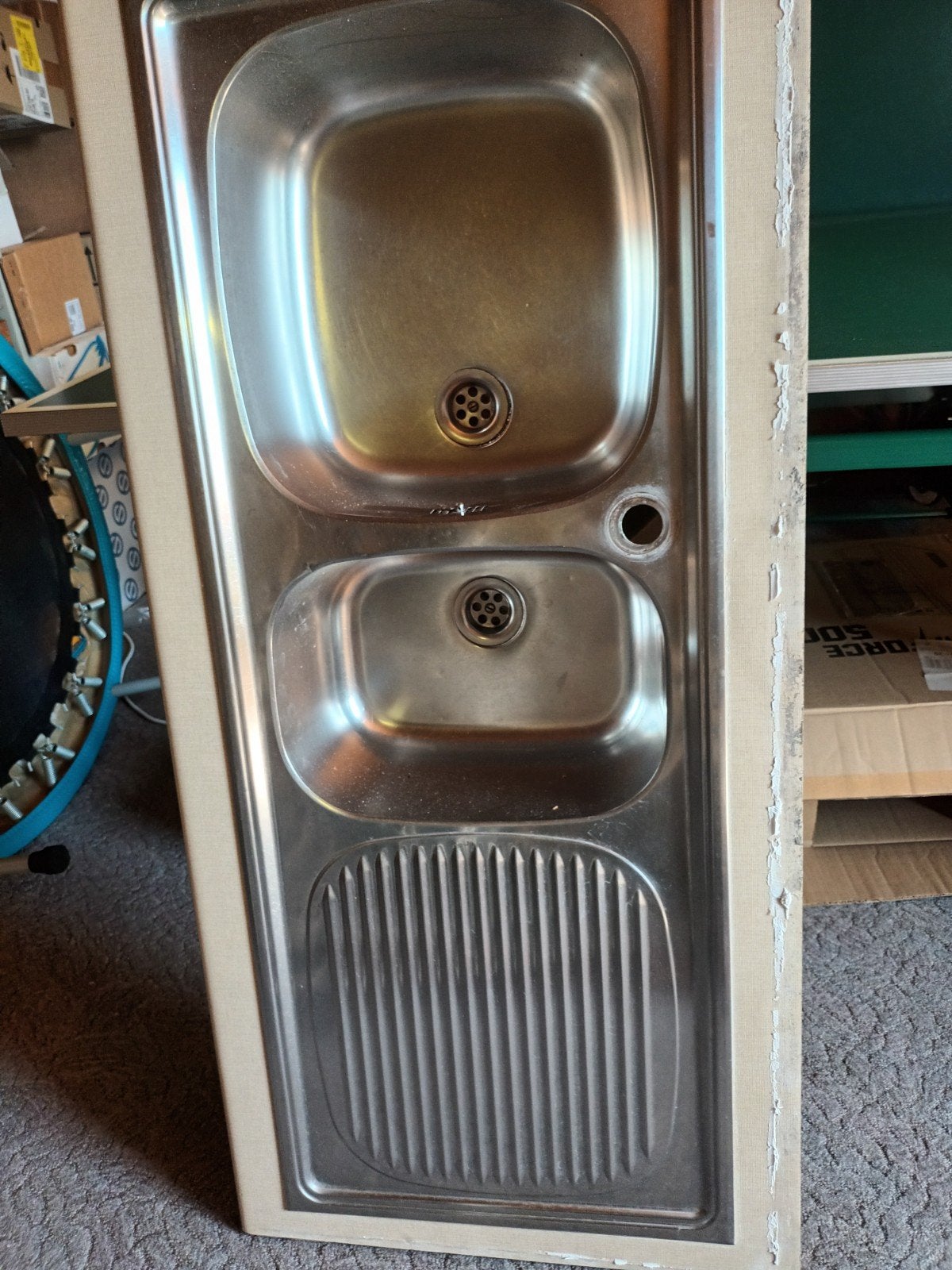 Dubbele inox spoelbak, Huis en Inrichting, Ophalen