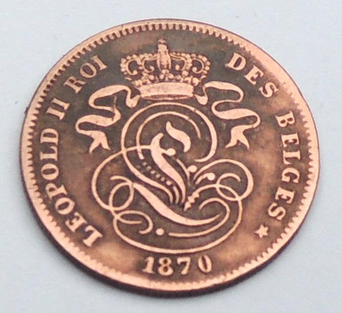 1870 2 centimes FR, Postzegels en Munten, Munten | België, Verzenden, Metaal, Losse munt