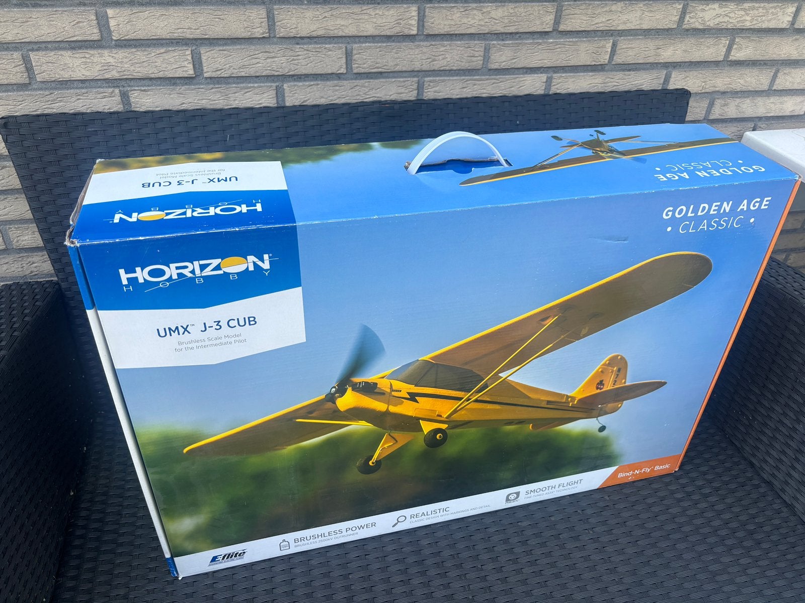 E-Flite UMX J-3 CUB modelvliegtuig DSMX afstandsbediening, Hobby & Loisirs créatifs, Enlèvement ou Envoi, Utilisé, Électro