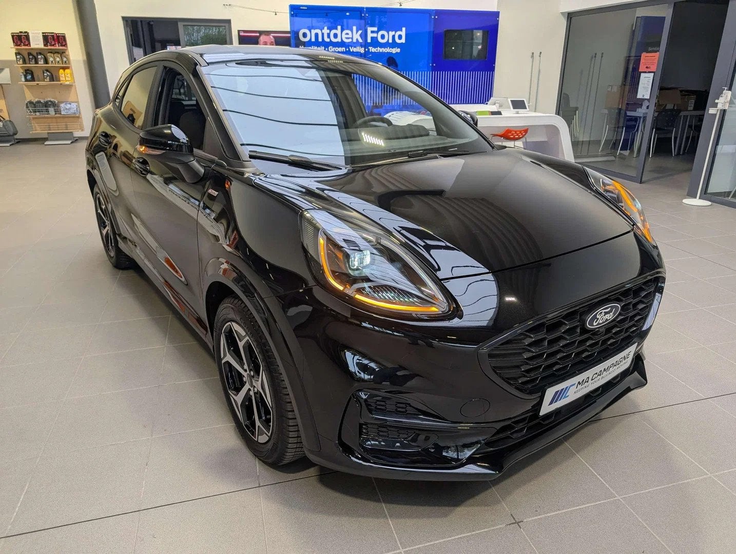Ford Puma ST-Line 1.0i Ecoboost 125pk Mild Hybrid A7 automaa, Auto's, Stof, Zwart, Bedrijf, 5 zetels