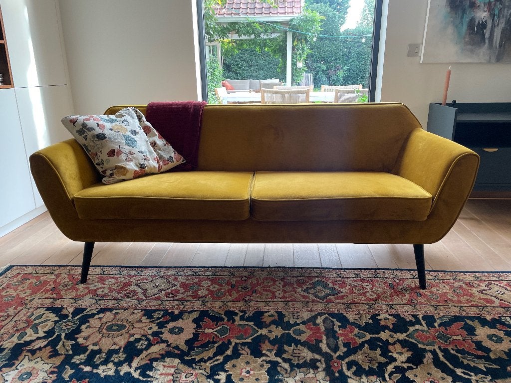 Gratis Okergele zetel - H 78cm - B 1m81 - D 73 cm, Huis en Inrichting, Ophalen, Hout, Gebruikt, Minder dan 75 cm