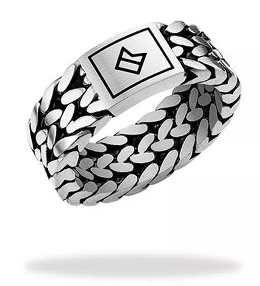 RING CAPTAIN ALPHA SIERRA MET 80%KORTING! 💯%NIEUW!, Ophalen of Verzenden, Nieuw, Zilver