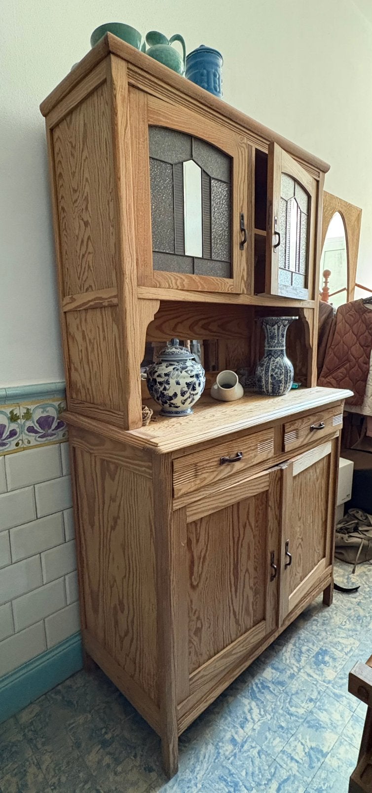 Mooie opgekuiste kast in pitch pine, Huis en Inrichting, Ophalen, Gebruikt
