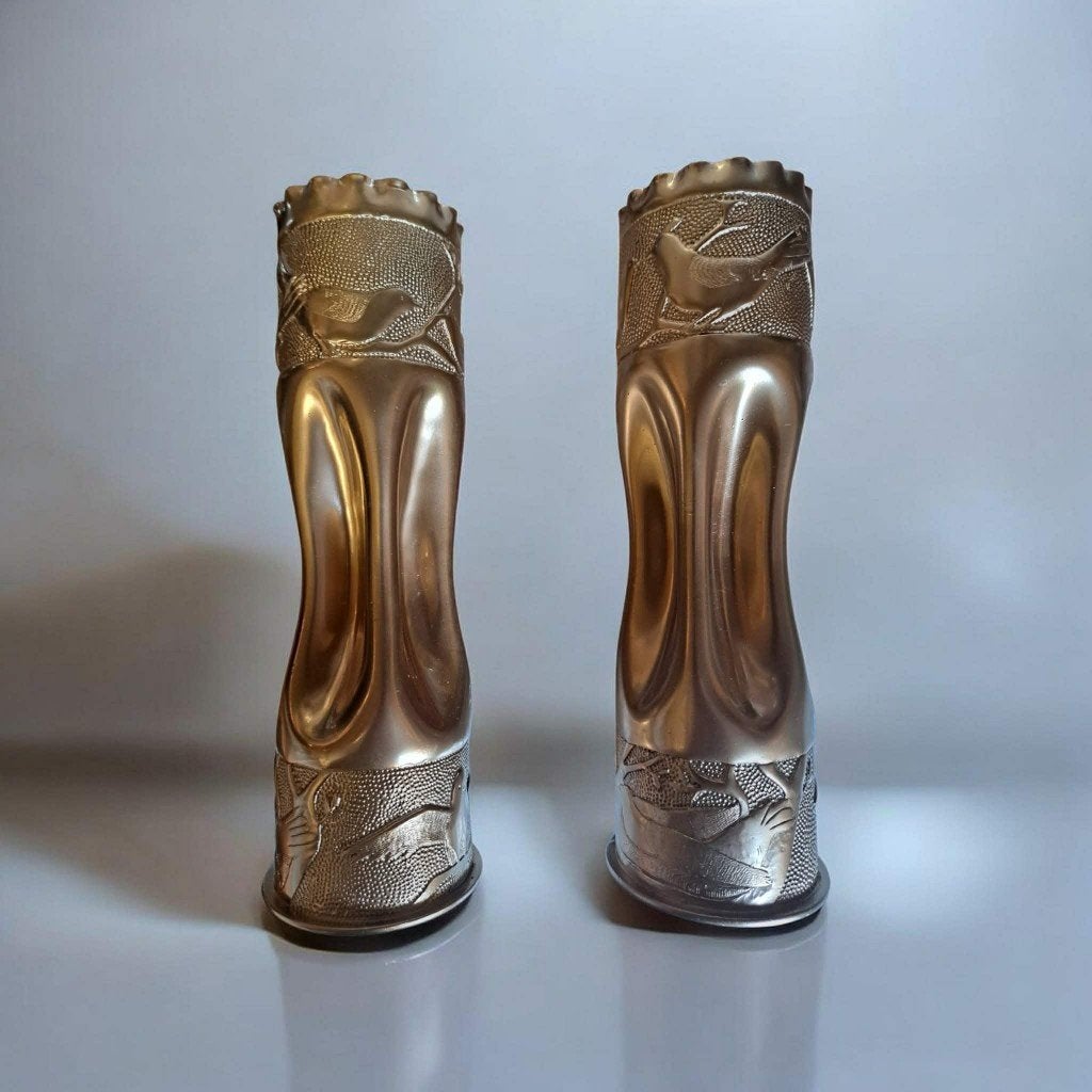 obus decoratief (WO1) set van 2, Verzamelen, Ophalen of Verzenden, Overige soorten, Hulzen of Bodemvondsten