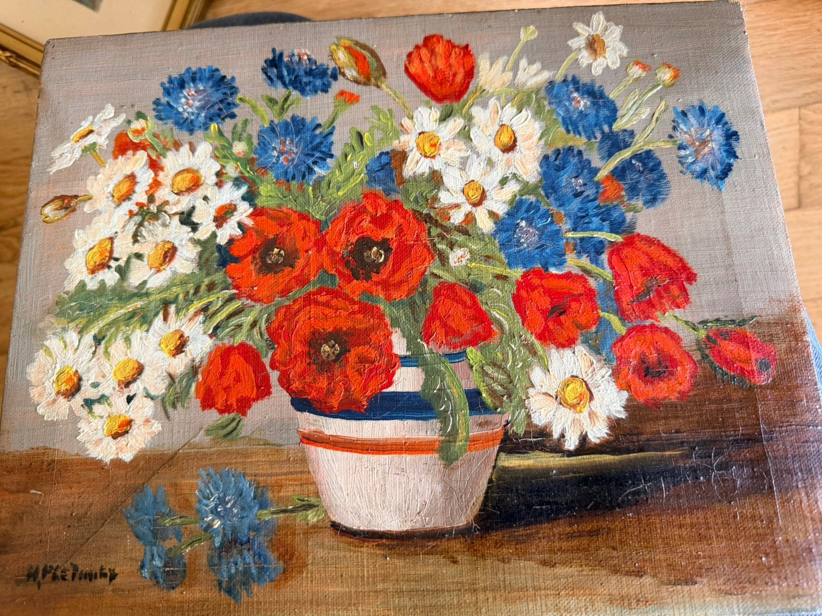 Peinture à l'huile Nature morte aux fleurs — M. Pletinckx, Enlèvement ou Envoi