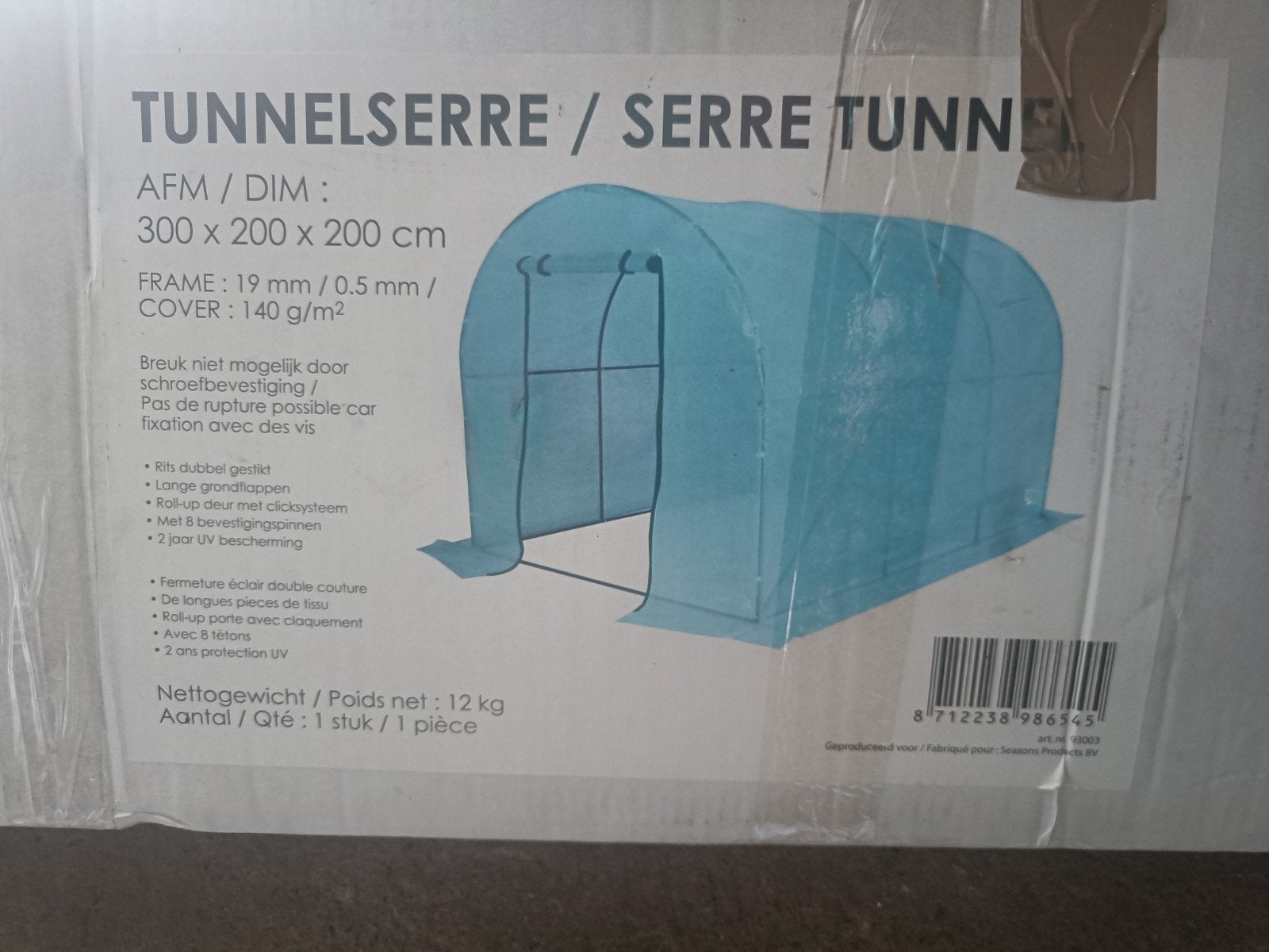 Serre/Tunnelserre/ kas, Enlèvement, Plastique