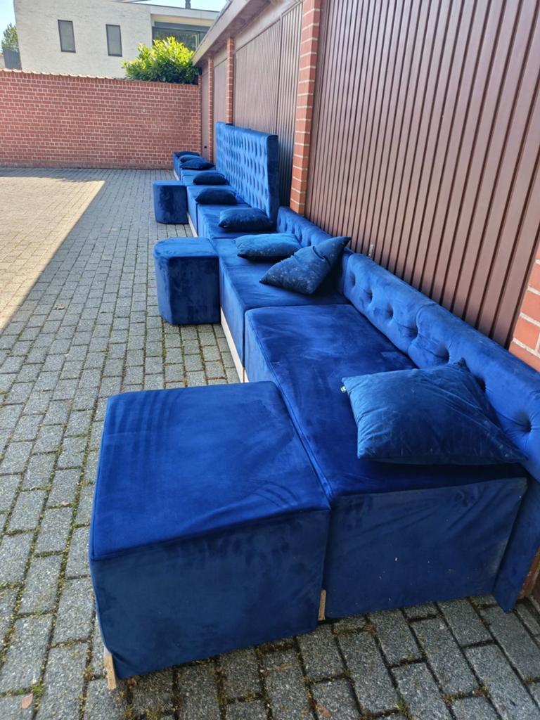 Sièges de luxe en velours bleu à vendre 
Belle jante mode, Enlèvement ou Envoi
