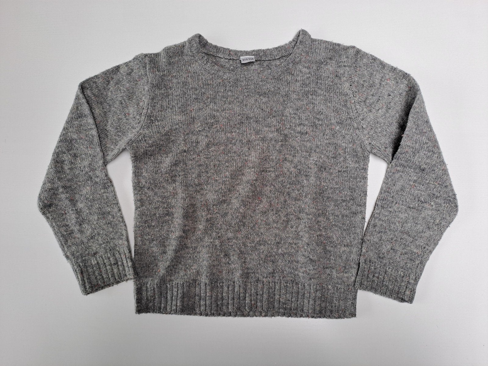 Mt 110-116 Grijze gebreide trui met rode stippen, Kinderen en Baby's, Zeeman, Gebruikt, Jongen of Meisje, Trui of Vest
