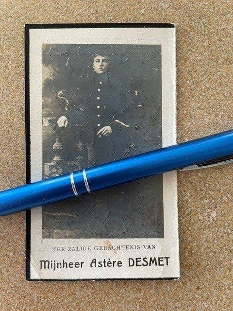 14-18 Soldaat 7liniereg Deinze DESMET + St Joris 10/1914, Ophalen of Verzenden, Bidprentje