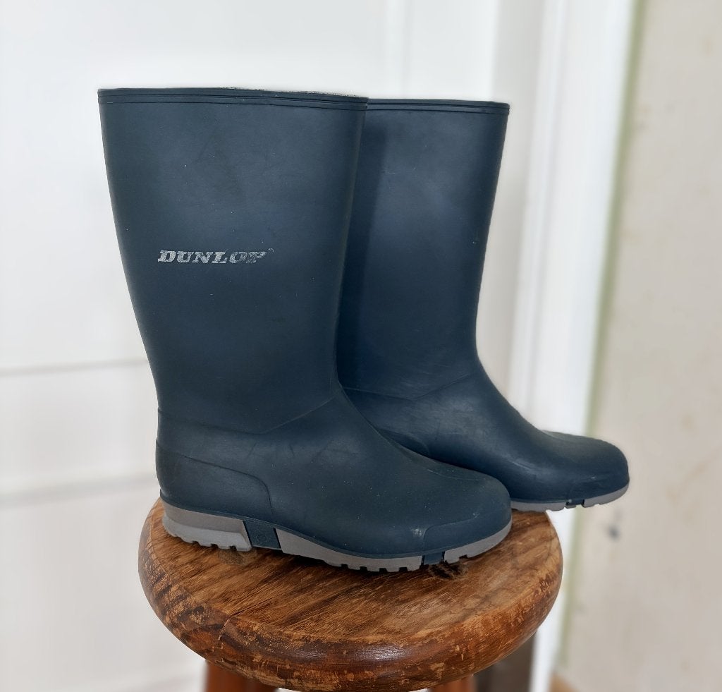 Dunlop donkerblauwe regenlaarzen, mt 35, Enlèvement ou Envoi, Utilisé, Dunlop, Bottes