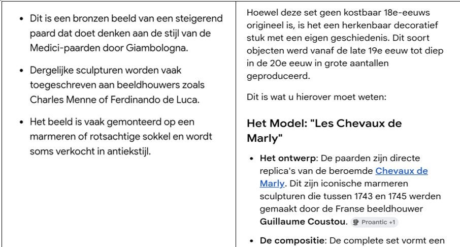 Antieke paardenfiguren, Ophalen