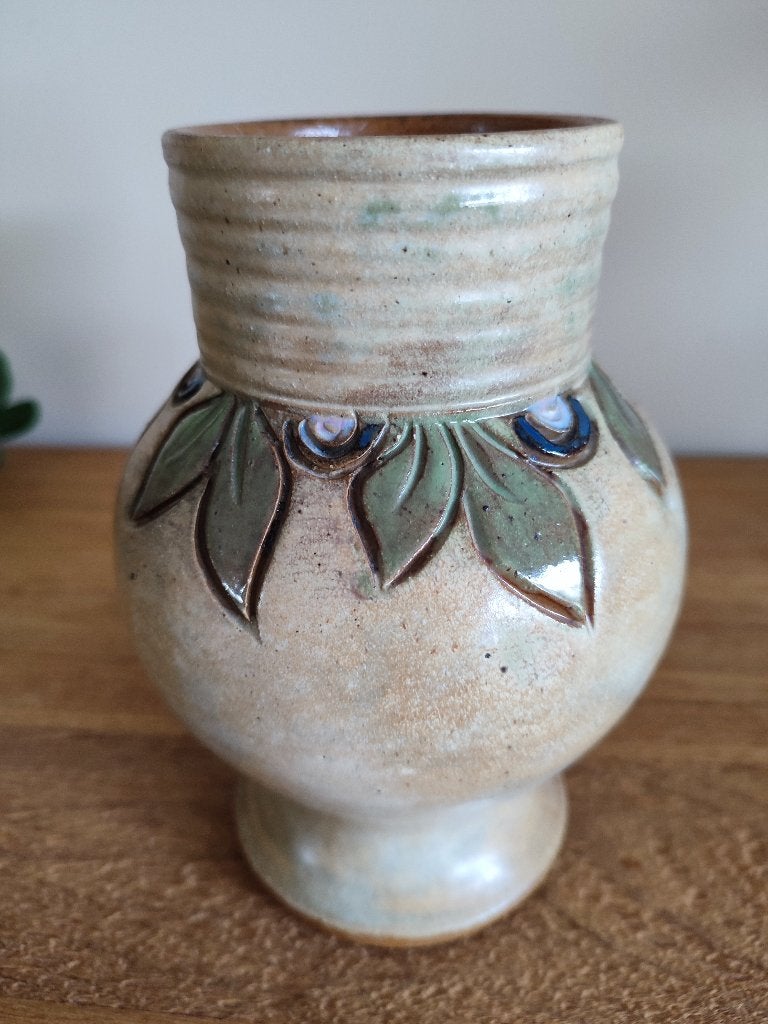 Vase en grès d'art signé Willy Biron. Bouffioulx. 1950-1960, Antiquités & Art, Enlèvement ou Envoi