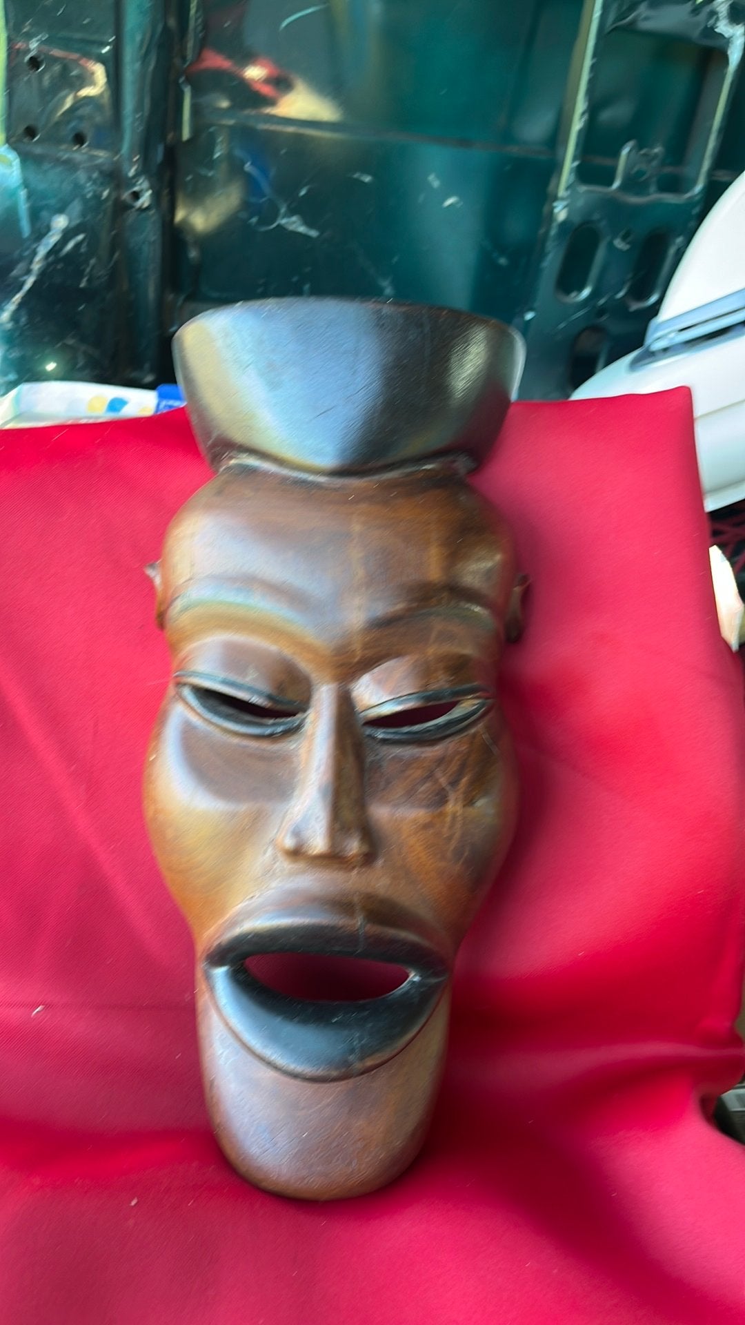 Masque bois annee 1960, Ophalen of Verzenden, Masker, Hout