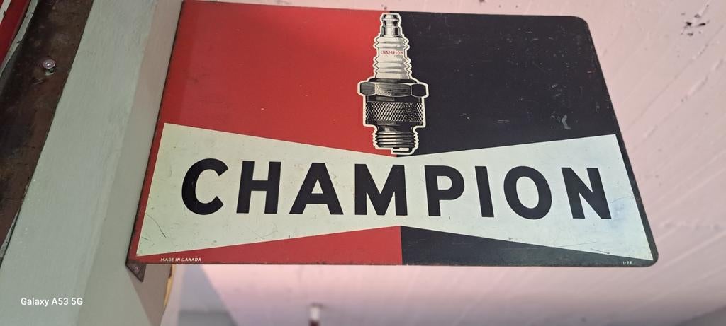 Emaille CHAMPION dubbelzijdig !!!, Verzamelen, Ophalen
