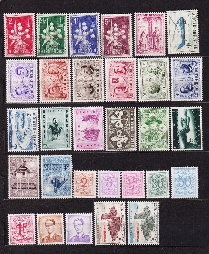Belgique 1957 année complète **, Envoi, Non oblitéré, Neuf