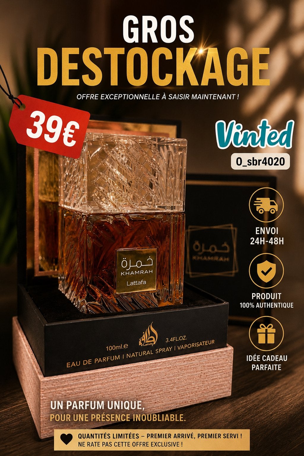 Parfum Khamrah, Collections, Parfums, Comme neuf, Enlèvement ou Envoi