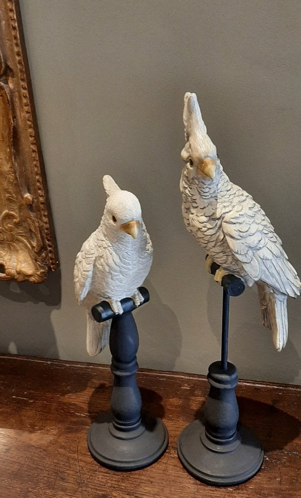 2 cacatoès décoratifs Maison du Monde figurine de perroquet, Composites, Enlèvement ou Envoi, Comme neuf, Blanc