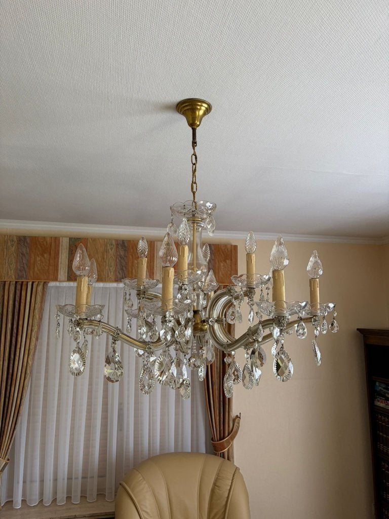 Grand lustre classique en cristal - Excellent état, Maison & Meubles, Enlèvement, Comme neuf, Maria Theresia / Boheems Kristal
