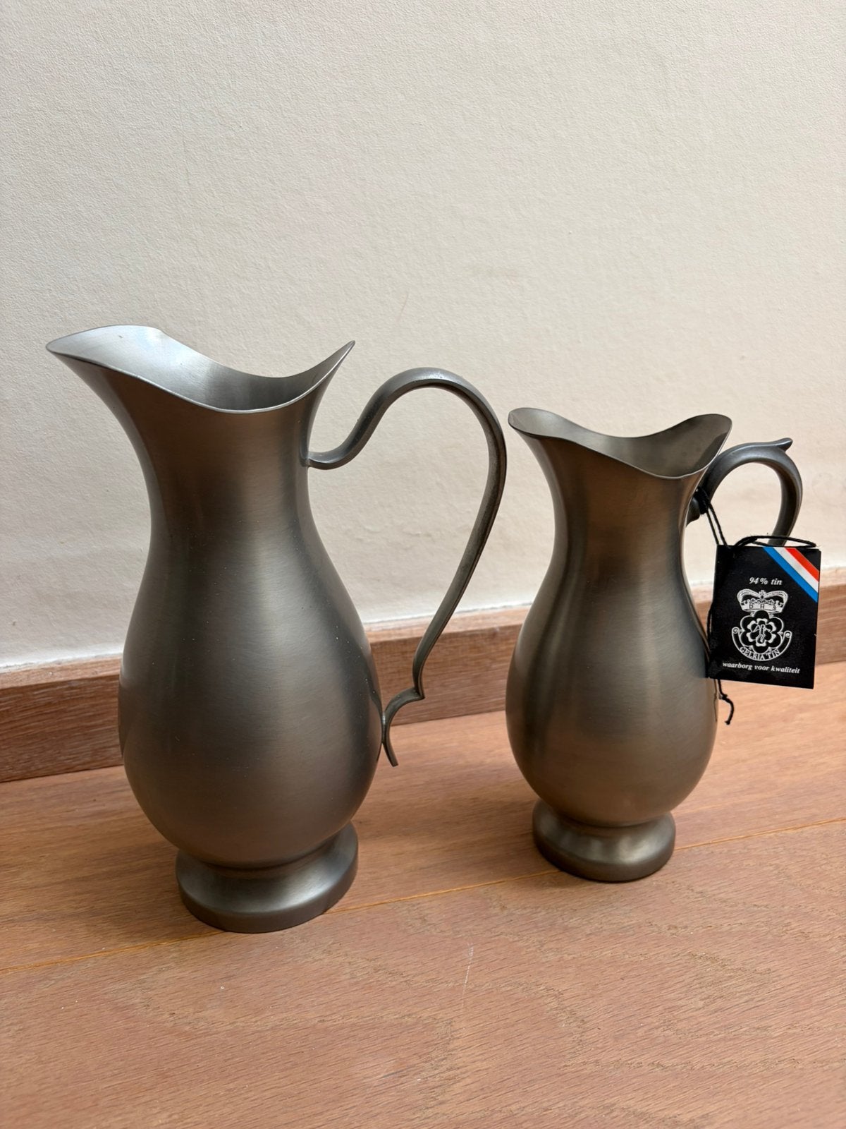 5 Tinnen voorwerpen,  kwaliteitsmerk Royal Dutch Pewter, Antiquités & Art, Antiquités | Étain, Enlèvement