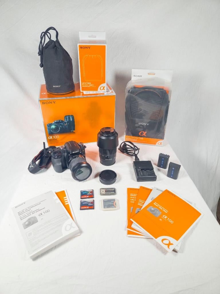 Sony Alpha 100 DSLR Kit – Incl. 2 Lenzen, Tas & Veel Extra’s, Audio, Tv en Foto, Ophalen, Gebruikt, Spiegelreflex, 10 Megapixel