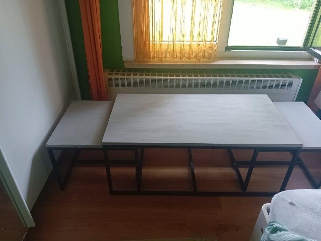 3 tafeltjes in elkaar te schuiven, Ophalen, Gebruikt, Modern, Rechthoekig