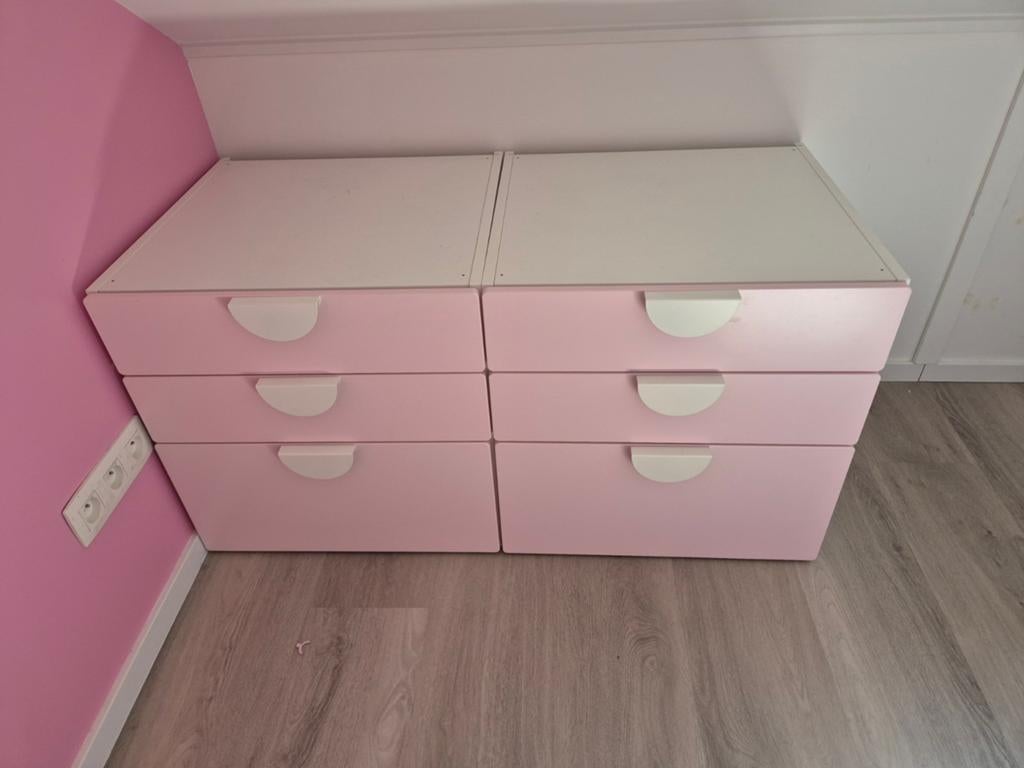 2 lage ikea kasten rose, Ophalen, Zo goed als nieuw