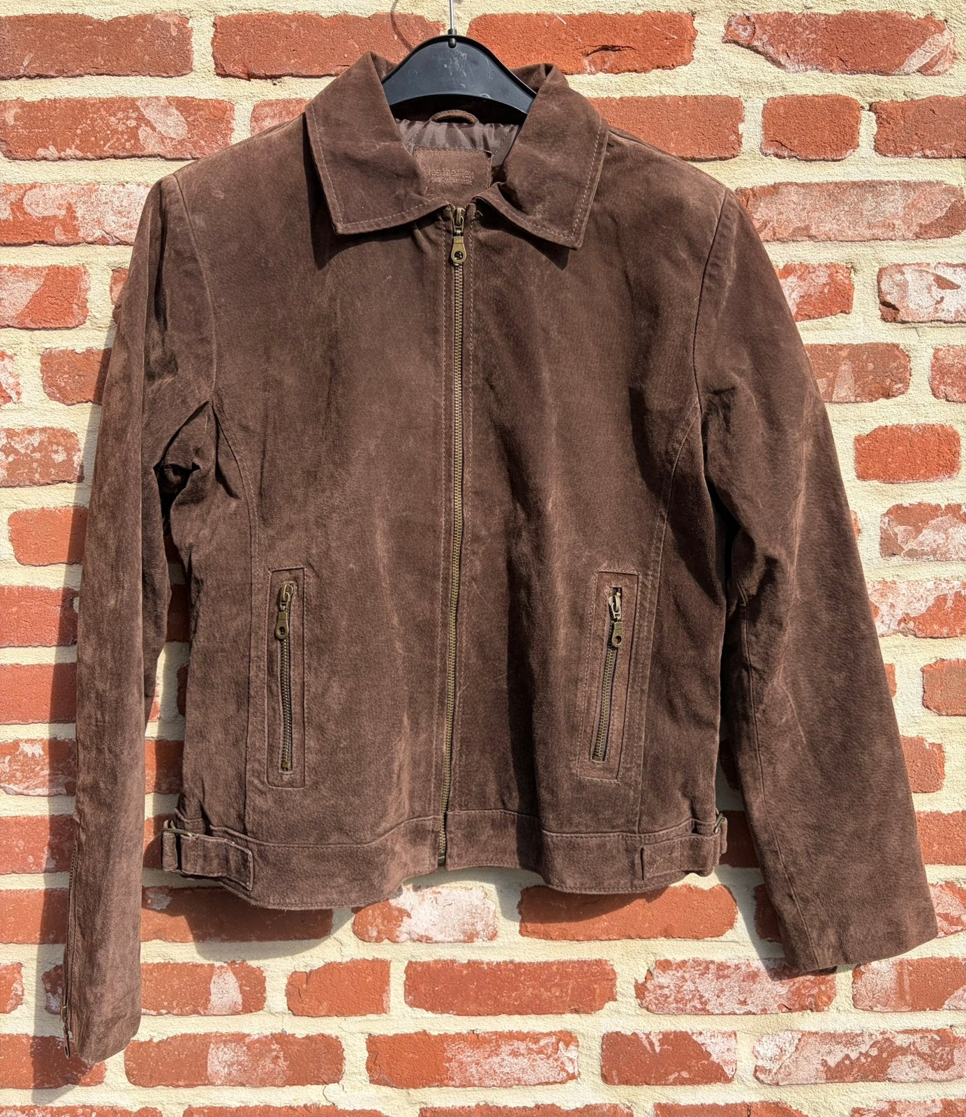 Lederen jas, maat 44, Kleding | Dames, Ophalen of Verzenden, Zo goed als nieuw, Maat 42/44 (L), Bruin