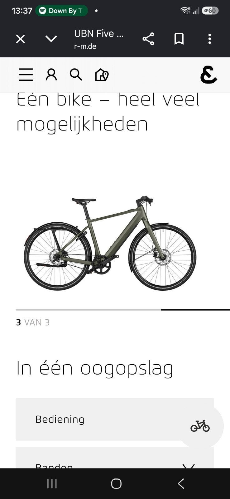 riese muller UBN five silend, Fietsen en Brommers, Gebruikt, 50 km per accu of meer, 55 tot 59 cm, Ophalen