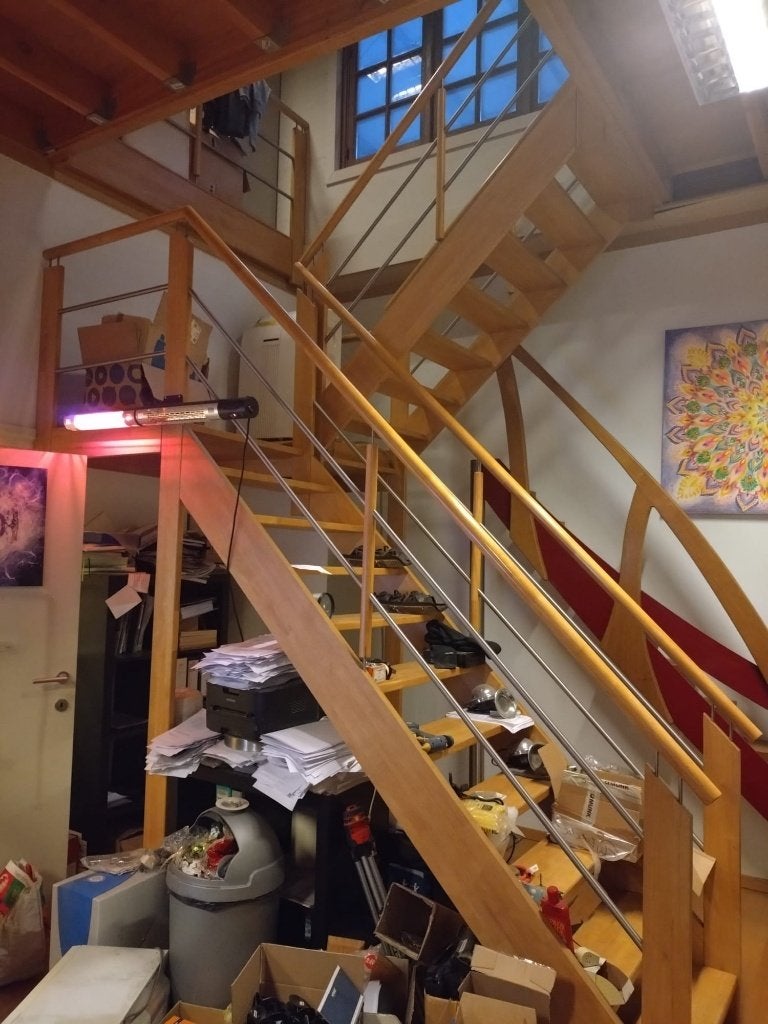 Massieve houten trap met balustrade, Bricolage & Construction, Échelles & Escaliers, Utilisé, Escalier, 2 à 4 mètres, Enlèvement