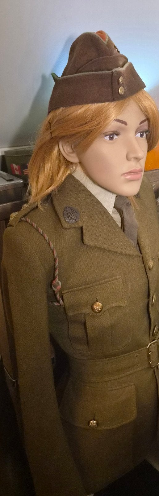 Tenue de service ATS WWII, WW2 WW2 WW2, Enlèvement ou Envoi, Armée de terre, Casque ou Béret