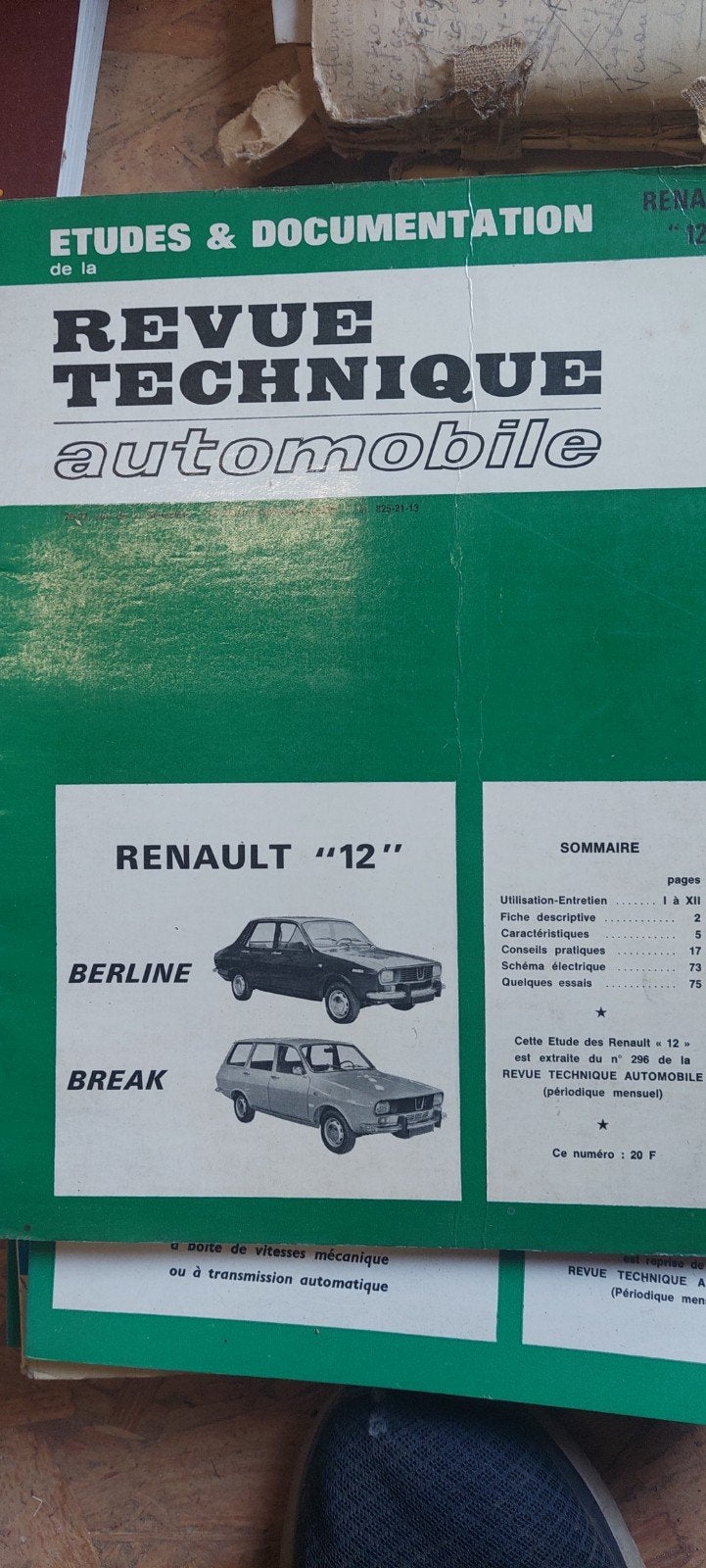 Renault 12 revue technique, Enlèvement ou Envoi