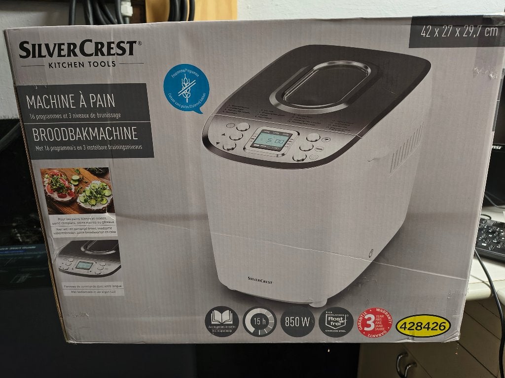 broodbakmachine, Elektronische apparatuur, Broodbakmachines, Kijkvenster, 800 tot 1200 gram deeg, Nieuw, Ophalen