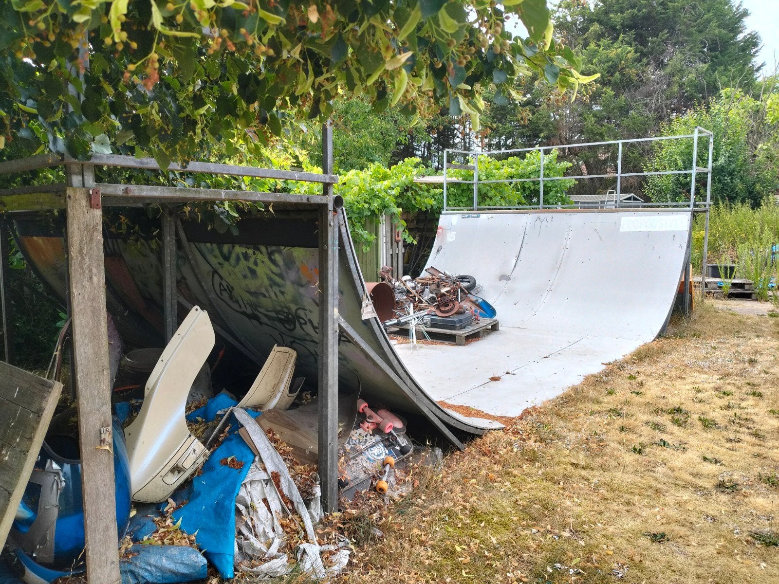 halfpipe skate ramp skateboardramp van metaal, Ophalen, Gebruikt