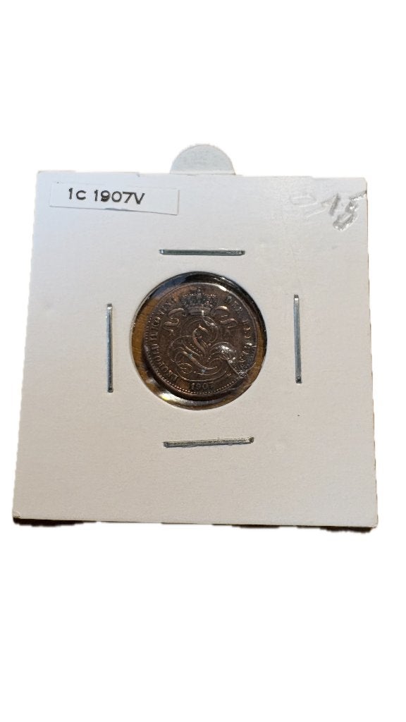 LEOPOLD II : 1 centime 1907V (1), Enlèvement ou Envoi