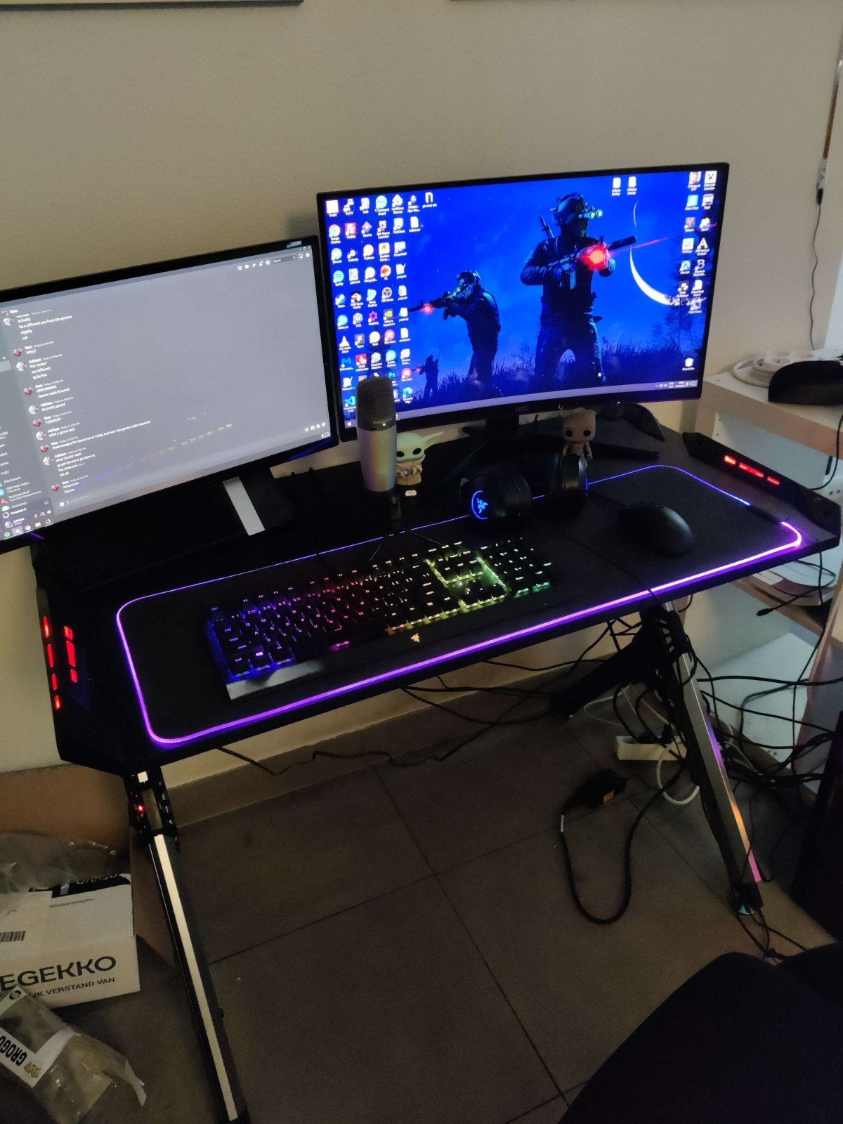 Gaming bureau, Huis en Inrichting, Bureaus, Ophalen, Zwart, 110 cm, Gamingbureau