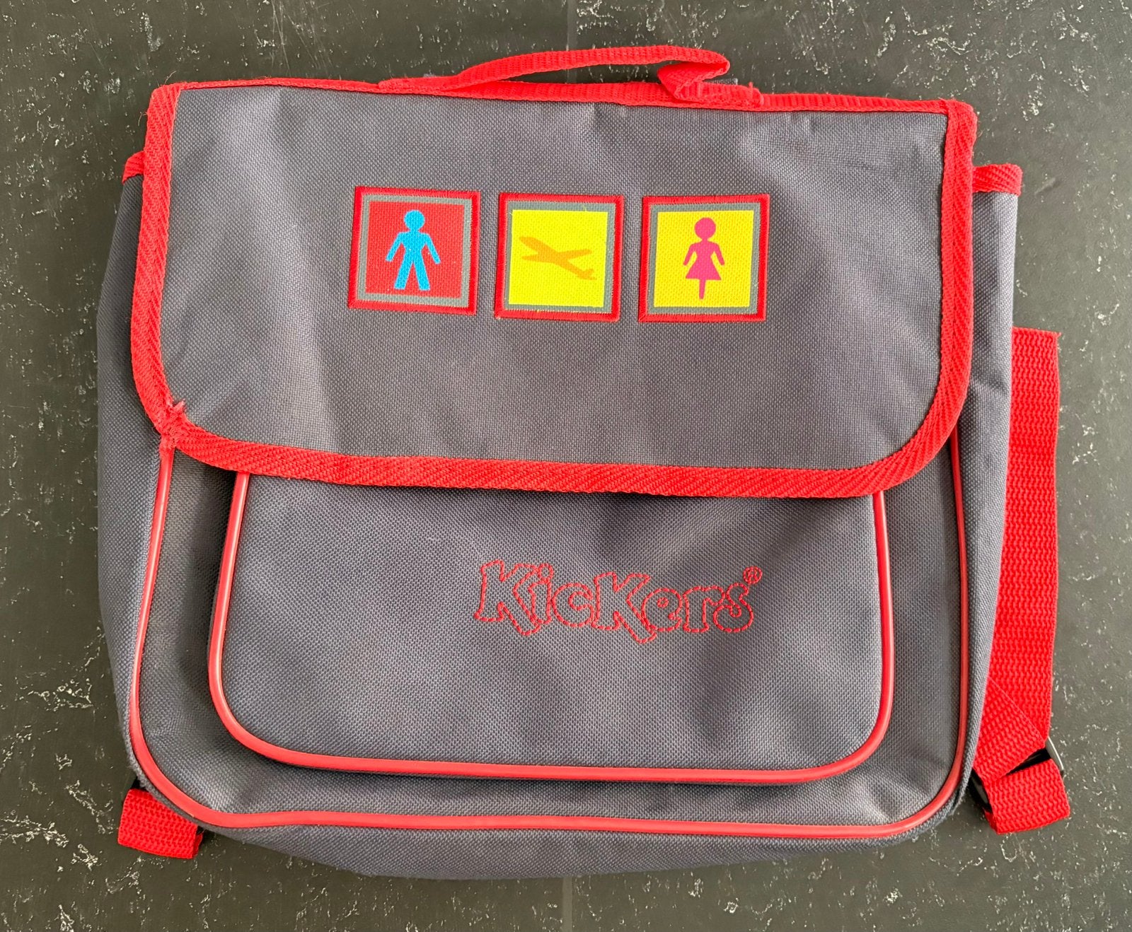 Kickers boekentas, Ophalen of Verzenden, Gebruikt, Blauw, Rugtas