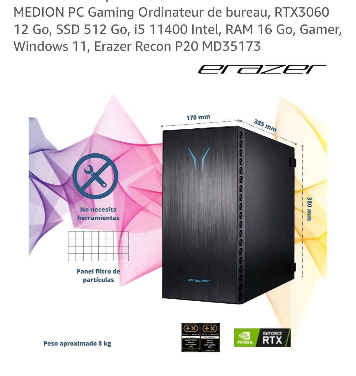 PC Medion Erazer Recon P20, Ophalen of Verzenden, Zo goed als nieuw