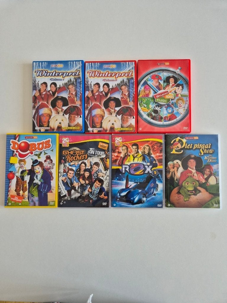 DVD-set - Studio 100 (Piet Piraat, Ghost Rockers, ROX ...), Alle leeftijden, Ophalen of Verzenden, Zo goed als nieuw, Tv fictie