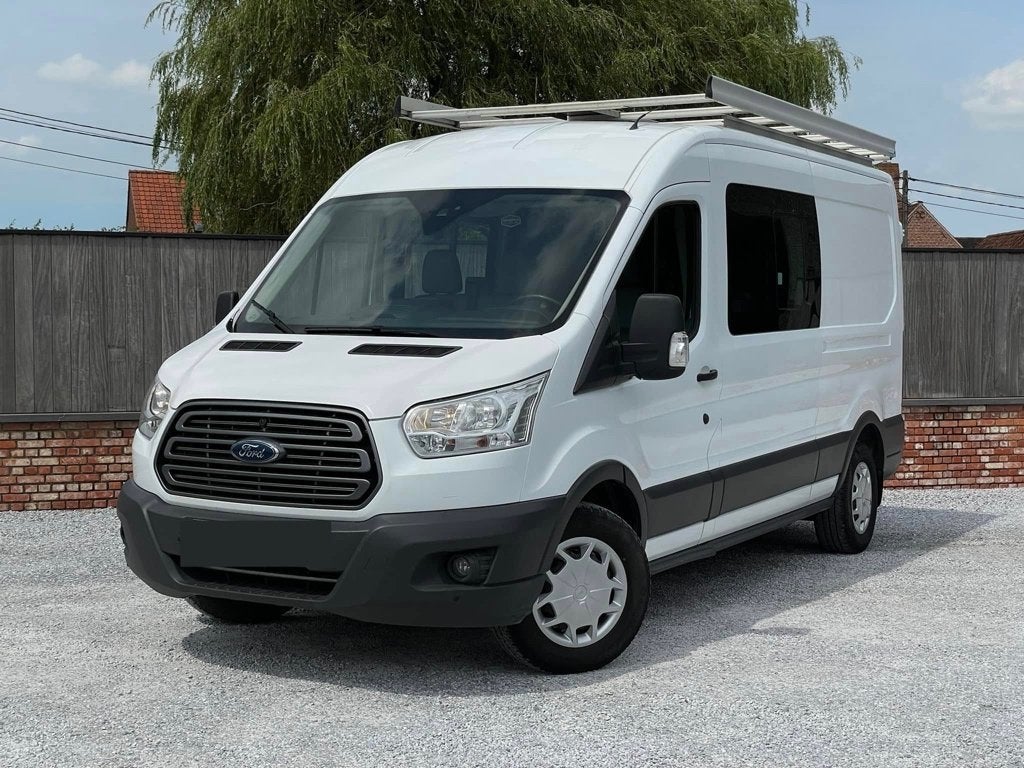 Ford Transit L2H2 dubbele cabine (campervan), Auto's, Voorwielaandrijving, 4 deurs, Euro 6, Wit
