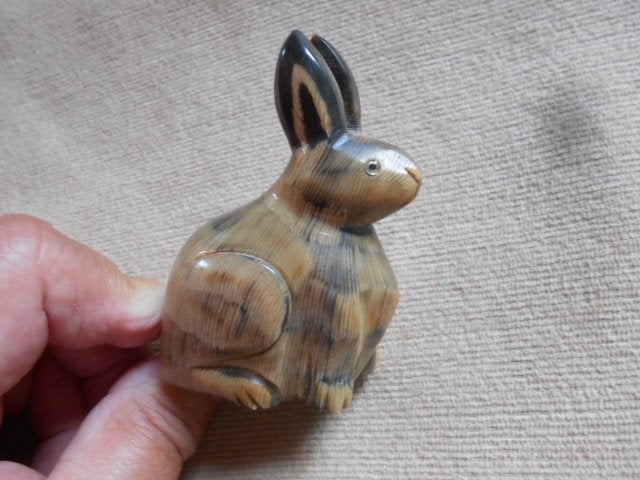 figurine oiseau, netsuke, kiwi, gozo malta, corne..., Enlèvement ou Envoi, Comme neuf, Oiseaux, Statue ou Figurine